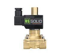U.S. Solid 1" Elettrico elettrovalvola Ottone 220V AC Normalmente Aperto VITON Acqua Aria Olio Filettatura G