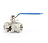 U.S. Solid 1" valvola a sfera a 3 vie - 304 valvola a sfera manuale in acciaio inossidabile DN25 filettatura G, cuscinetto di montaggio a T