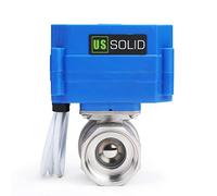 U.S. Solid 1" Valvola a sfera motorizzata Acciaio inossidabile Elettrovalvola, 9-24V AC/DC, 3 fili, Porta standard