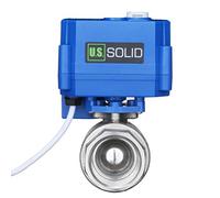 U.S. Solid 1" Valvola a sfera motorizzata con funzione manuale, 2 Vie Acciaio inossidabile Elettrovalvola 9-24V AC/DC, 2 fili, ritorno automatico NC
