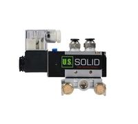 U.S. Solid 4V210-08 3 elettrovalvole a solenoide pneumatiche 2 posizione 5 modo base collettore, CC 12V