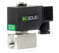 U.S. Solid Elettrovalvola a solenoide ad alta pressione - 1/4 di pollice 60 bar in acciaio inox 24V DC Alta pressione resistenza ad alta temperatura elettrovalvola elettrica, 60 bar, -30-180 °C