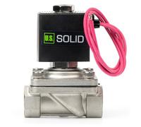 U.S. Solid Elettrovalvola a solenoide da 1/2" in acciaio inossidabile DC 12V con guarnizione in Viton, normalmente chiusa, tipo di filo di piombo, filettatura G