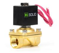 U.S. Solid Elettrovalvola a solenoide da 1/2" in ottone DC 12V con guarnizione in Viton, normalmente chiusa, tipo filo conduttore, filettatura G