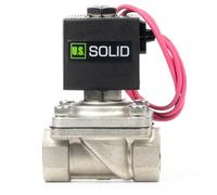 U.S. Solid Elettrovalvola a solenoide da 3/4" - AC 220V in acciaio inossidabile con guarnizione in Viton, normalmente chiusa, tipo di filo di piombo, filettatura G