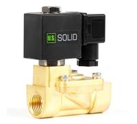 U.S. Solid Elettrovalvola a solenoide d'ottone 1/2" - CA 24V, normalmente chiusa, 4.4-232 PSI, pilota-azionato, guarnizione di Viton