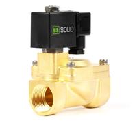 U.S. Solid Elettrovalvola a solenoide d'ottone 1" - CC 12V, normalmente chiusa, 4.4-232 PSI, pilota-azionato, guarnizione di Viton