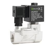 U.S. Solid Elettrovalvola a solenoide in acciaio inox 1/2" G - 220V AC, 0,3-16 bar, normalmente chiusa, guarnizione VITON, funzionamento pilotato