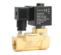 U.S. Solid Elettrovalvola a solenoide in ottone 1/2" G - 24V AC, 0,3-16 bar, normalmente chiusa, guarnizione VITON, funzionamento pilotato