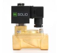 U.S. Solid Elettrovalvola a solenoide in ottone 3/4" G - 220V AC, 0,3-16 bar, normalmente chiusa, guarnizione VITON, funzionamento pilotato