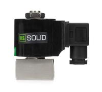 U.S. Solid Elettrovalvola alta pressione 1/4" in acciaio inox - 12 V DC, 160 bar, da -60°C a 180°C, IP65, resistente alta temperatura