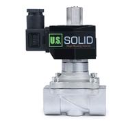 U.S. Solid Elettrovalvola con solenoide elettrico da 3/4", 12V DC, corpo in acciaio inossidabile, filettatura G, normalmente aperta, VITON, per acqua, aria, olio