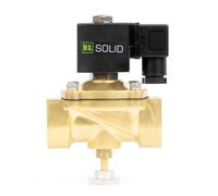 U.S. Solid Elettrovalvola elettrica in ottone da 2,5 cm, 24 V CC, normalmente chiusa, cambio manuale, classificato IP65, per sistemi di controllo fluidi e aria all'aperto