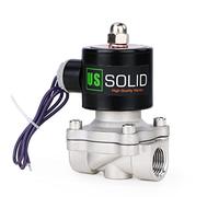 U.S. Solid Elettrovalvola in acciaio inox 1/2" G - 12V DC, normalmente chiusa, azionamento diretto, per acqua, aria, gas