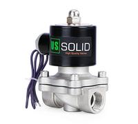 U.S. Solid Elettrovalvola in acciaio inox 3/4" G - 12V DC, normalmente chiusa, azionamento diretto, per acqua, aria, olio