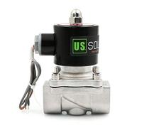 U.S. Solid Elettrovalvola in acciaio inox 3/4" G - 24V DC, normalmente chiusa, guarnizione VITON, per acqua, aria, olio