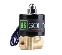 U.S. Solid Elettrovalvola in ottone 1/8" G - 12 V DC, normalmente chiusa (NC), azionamento diretto, per aria, acqua, olio