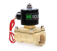 U.S. Solid Elettrovalvola in ottone 1" G - 220V AC, normalmente chiusa, azionamento diretto, per acqua, aria, olio