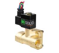 U.S. Solid Elettrovalvola in ottone 3/4" G - 12V DC, normalmente chiusa, 1-16 bar, guarnizione VITON, funzionamento pilotato, per acqua, aria, olio