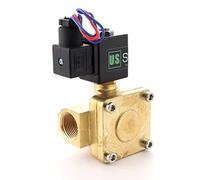 U.S. Solid Elettrovalvola in ottone 3/4" G - 220V AC, normalmente chiusa, 0,1-16 bar, guarnizione VITON, funzionamento pilotato, per acqua, aria, olio