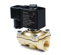 U.S. Solid Elettrovalvola in ottone G 1/2" 12V DC - 10 bar, normalmente chiusa, per acqua, aria, diesel, cherosene, benzina