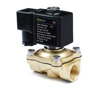U.S. Solid Elettrovalvola in ottone G 1/2" 24V DC - 10 bar, normalmente chiusa, per acqua, aria, diesel, cherosene, benzina