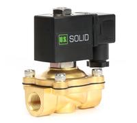 U.S. Solid Elettrovalvola in ottone G 3/8" 24 V DC normalmente chiusa 10 bar - Valvola acqua elettrica per acqua, aria, diesel, cherosene, benzina