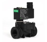 U.S. Solid Elettrovalvola in plastica (nylon) 1/2" G - 24V DC, 0,1-8 bar, normalmente chiusa, guarnizione VITON, per acqua, aria