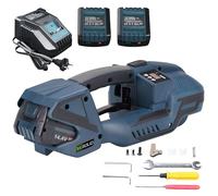 U.S. Solid Reggiatrice automatica con saldatura e schermo LCD - Per nastri PP/PET 13-16 mm, 2 x 4000 mAh batteria ricaricabile, per imballaggio e pallet