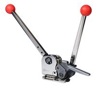 U.S. SOLID Reggiatrice manuale in acciaio per cinghia da 13 - 19 mm, set 3 in 1 con chiave, pinza crimpatrice e taglierina | Robusto per imballaggi in metallo