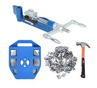 U.S. Solid Set di reggette in acciaio inox 304 - Nastro professionale per pallet con nastro in acciaio inox 19 mm x 30 m, 100 clip di sicurezza e martello per un fissaggio stabile del carico