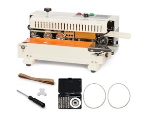 U.S. Solid Sigillatrice automatica a nastro continuo orizzontale - Sigillante per sacchetti in PVC da tavolo per spessore di 0,02-0,8 mm con controllo digitale della temperatura e codifica del timbro