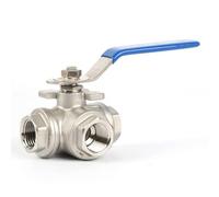 U.S. Solid Valvola a sfera a 3 vie da 1/2 pollice - 304 in acciaio inox DN15 Valvola a sfera manuale con filettatura G, pad di montaggio a T