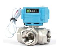 U.S. Solid Valvola a sfera a 3 vie in acciaio inox - Valvola a sfera con funzione manuale - Valvola a sfera versatile di tipo L ad alta resistenza, porta standard (1", AC110-230 V)