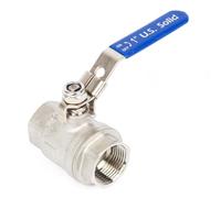 U.S. Solid Valvola a sfera bloccabile in acciaio inossidabile 304 1" (DN25) - Porta completa a 2 vie, filettatura G femmina x femmina, 1000WOG Heavy Duty