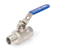 U.S. Solid Valvola a sfera DN20 da 3/4" con attacco completo maschio x femmina, in acciaio inossidabile 304 resistente, 1000WOG per acqua, olio e gas, filettatura G