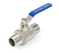 U.S. Solid Valvola a sfera DN25 da 1 pollice, in acciaio inox 304, filettatura esterna G, attacco completo a 2 vie