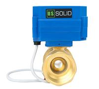 U.S. Solid Valvola a sfera motorizzata 1 1/4" DN32 in ottone - 2 vie elettrovalvola, 220V AC (85-265V AC), 2 fili, ritorno automatico, normalmente chiusa