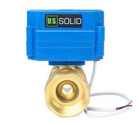 U.S. Solid Valvola a sfera motorizzata 1-1/4" in ottone - DN32 2 vie elettrovalvola, 9-24V AC/DC, 2 fili, ritorno automatico, normalmente chiusa