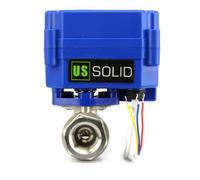 U.S. Solid Valvola a sfera motorizzata 1/2" in acciaio inox - Porta completa, 9-24 V AC/DC, configurazione a rottura positiva 3 fili