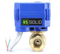 U.S. Solid Valvola a sfera motorizzata 1/2" in ottone - 2 vie elettrovalvola, 220V AC (85-265V AC), 2 fili, ritorno automatico, normalmente chiusa