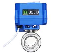 U.S. Solid Valvola a sfera motorizzata 1" in acciaio inox - Funzione manuale, porta completa, 9-24 V AC/DC, configurazione a rottura positiva 3 fili