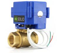 U.S. Solid Valvola a sfera motorizzata 3/4" in ottone - Porta standard, 9-24V AC/DC, 2 fili, ritorno automatico, normalmente aperta