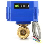 U.S. Solid Valvola a sfera motorizzata 3/4" in ottone - Porta standard, 9-24V DC, configurazione 5 fili, compatibile con indicatori luminosi di posizione (aperta/chiusa)