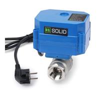 U.S. Solid Valvola a sfera motorizzata da 1/2" con spina 220VAC DN15 in acciaio inox, ritorno automatico, normalmente chiuso