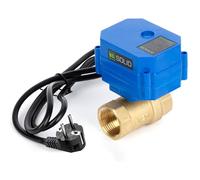 U.S. Solid Valvola a sfera motorizzata da 1" con spina 220 V AC DN25, valvola a sfera elettrica in ottone a 2 vie, ritorno automatico, normalmente chiusa