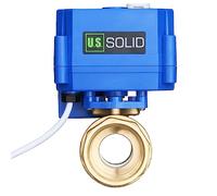 U.S. Solid Valvola a sfera motorizzata - G 1 "Valvola a sfera elettrica in ottone con funzione manuale, porta standard, 9-24V AC/DC e configurazione a rottura positiva a 3 fili