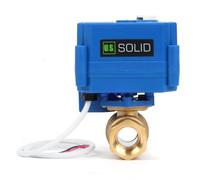 U.S. Solid Valvola a sfera motorizzata in ottone 1/2" - 85-265V AC, ritorno automatico 2 fili, comando manuale, normalmente aperta, porta completa