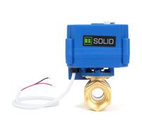 U.S. Solid Valvola a sfera motorizzata in ottone 3/4" - 9-24 V AC/DC, ritorno automatico 2 fili, comando manuale, normalmente aperta, porta completa