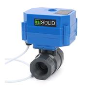U.S. Solid Valvola a sfera motorizzata in UPVC 3/4" - Plastica, porta standard, ritorno automatico 2 fili, 220 V AC, normalmente chiusa